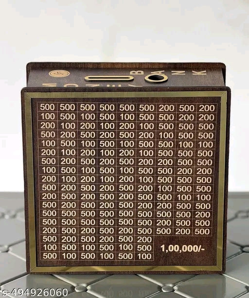 Wooden money saving box