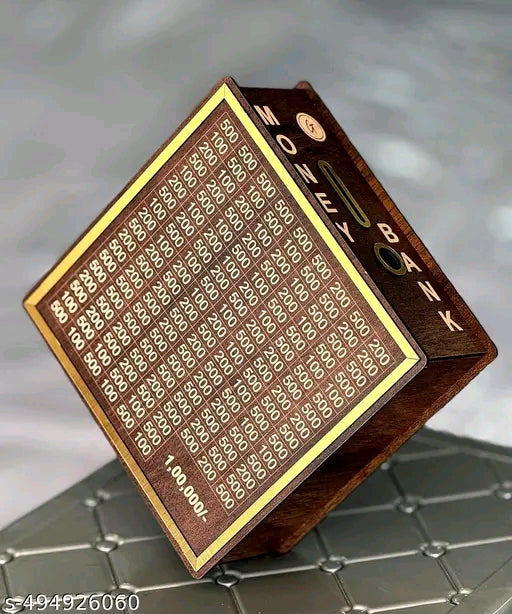 Wooden money saving box