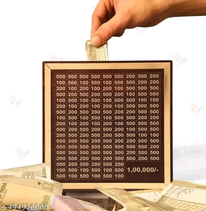Wooden money saving box